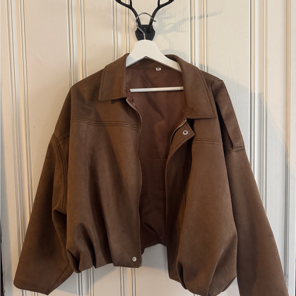 Suede bomber jacket